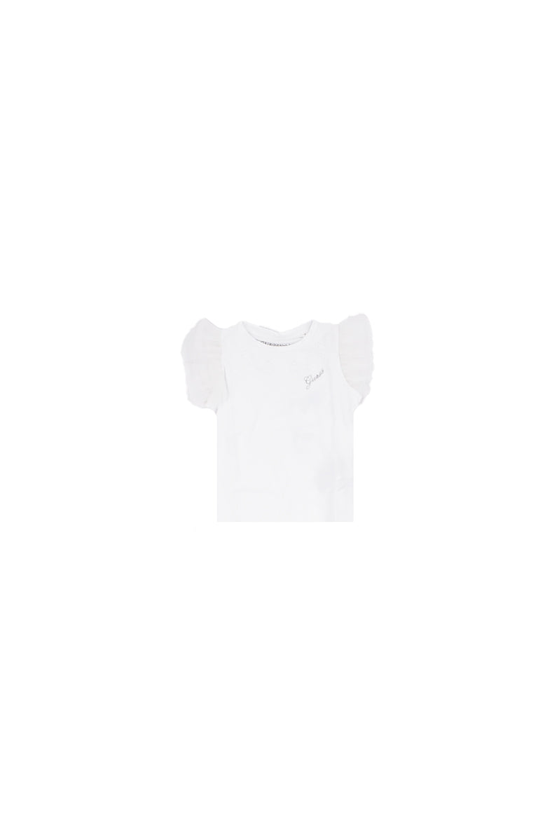 GUESS Bambina T-shirt K6RI25K6YW4 G011 Ss t-shirt w\mesh frill Pure white