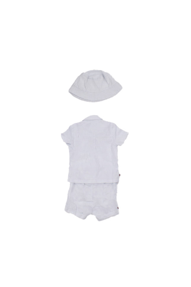 TOMMY HILFIGER Bambino Completo KN0KN02376 0A4 Ithaca short shirt hat giftbox Blue