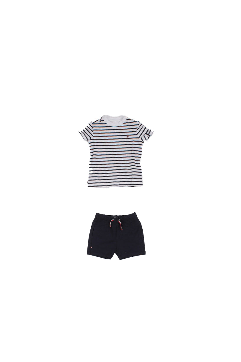 TOMMY HILFIGER Bambino Completo KN0KN02379 C1G Essential stripe tee + short s Navy