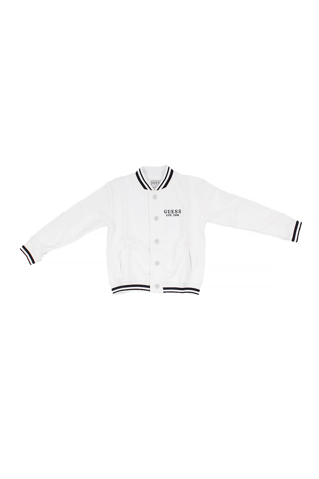 GUESS Bambino Felpa L6RQ06K0170 G011 Bomber active top Pure white