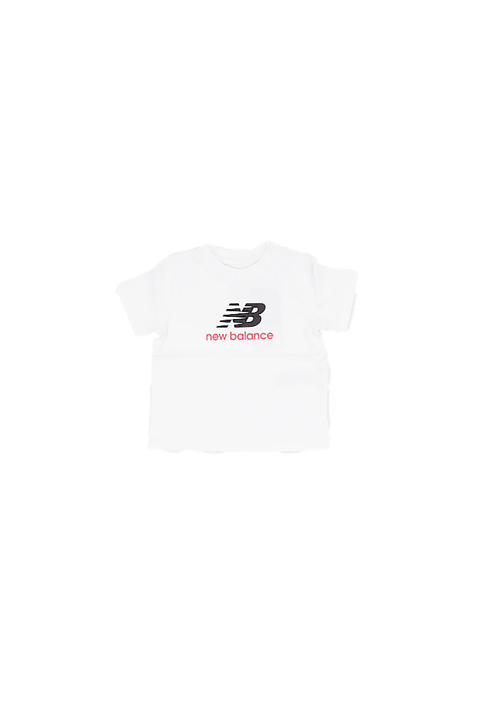 NEW BALANCE Unisex Junior T-shirt LAKB0297I BWE Nb stacked logo tee Bright white