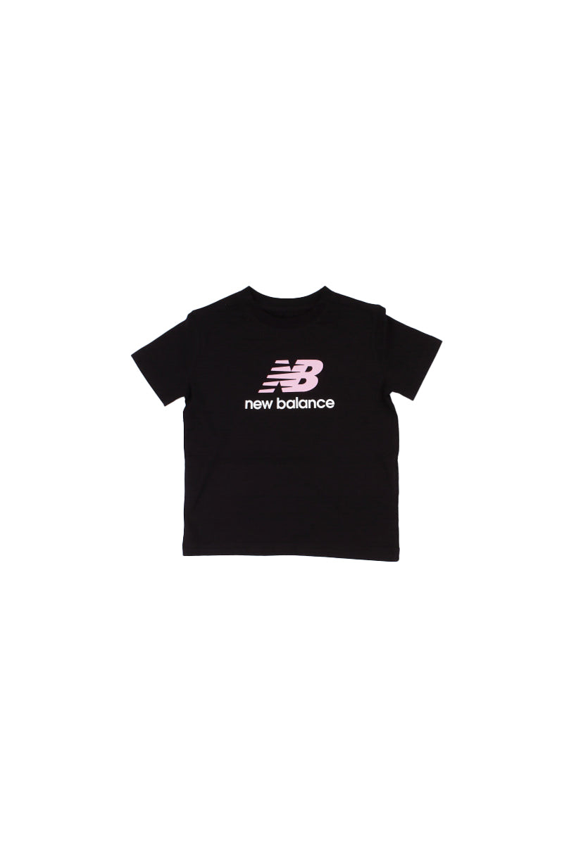 NEW BALANCE Bambina T-shirt LAKG0183 BK Stacked log o tee Caviar