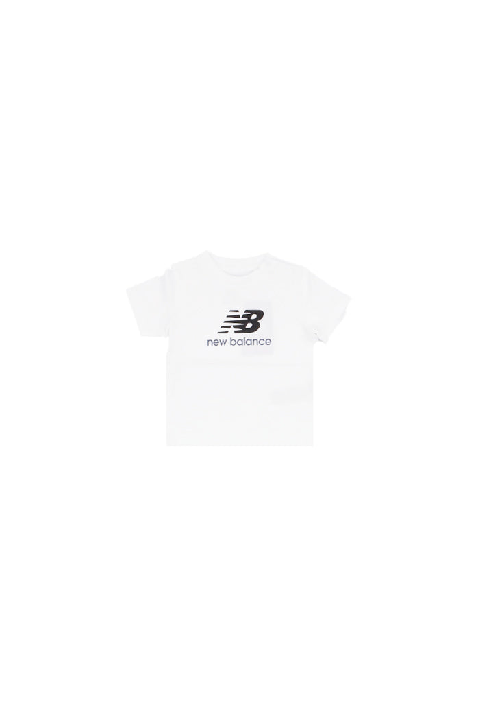 NEW BALANCE Unisex Junior T-shirt LAKG0246I BWE Nb stacked logo jersey tee Bright white