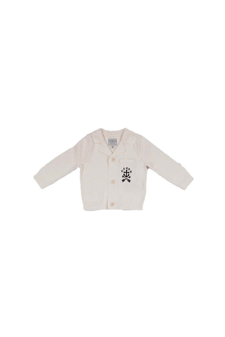 GUESS Bambino Maglia N6RR02Z3KO1 G018 Ls cardigan ceremony White