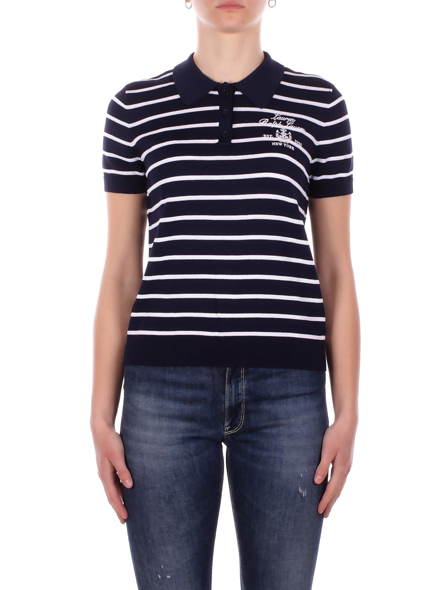 RALPH LAUREN Donna Maglia 200P03506 002 Natrissa short sleeve pullover Navy white
