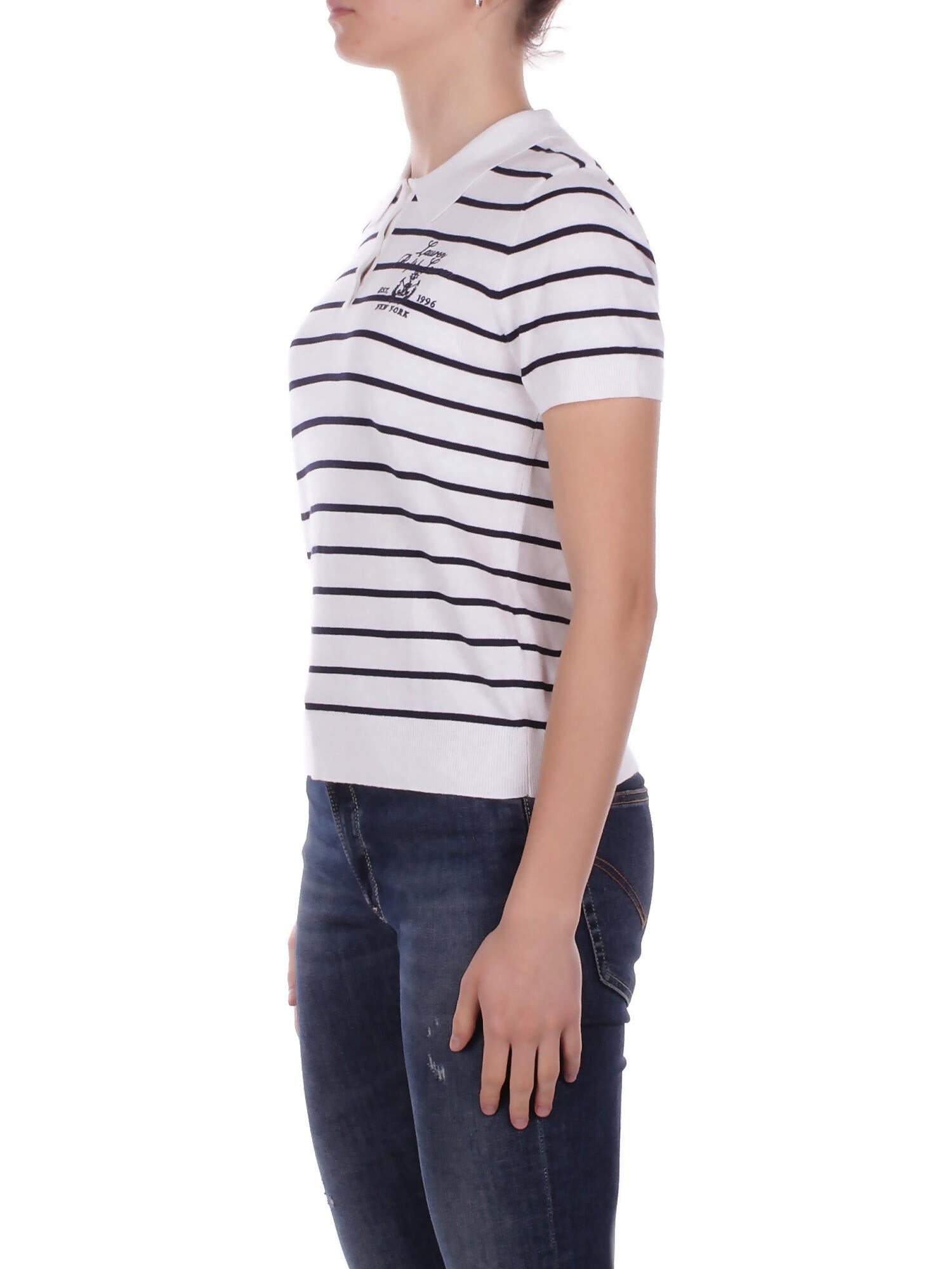 RALPH LAUREN Donna Maglia 200P03506 001 Natrissa short sleeve pullover White navy