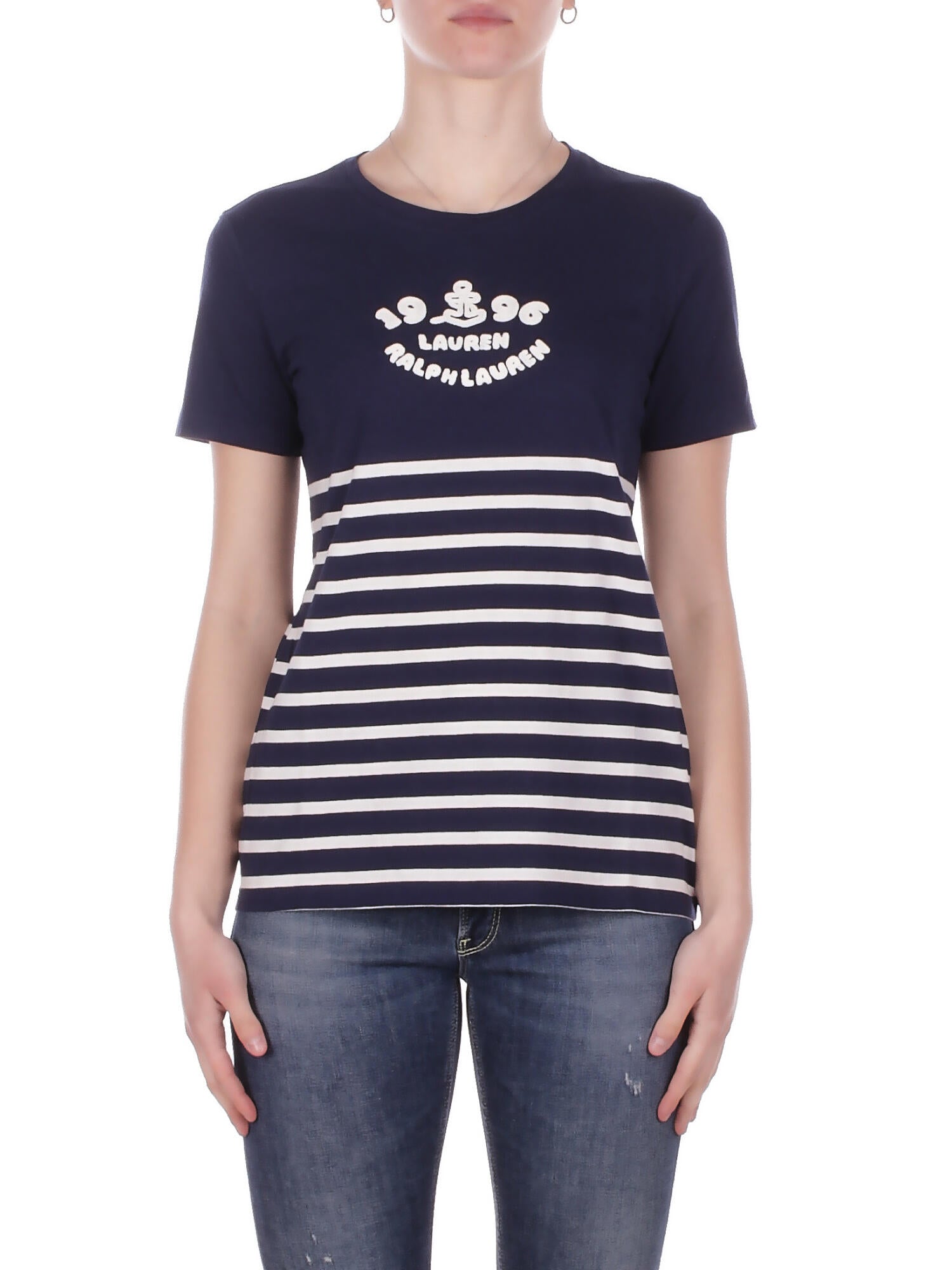 RALPH LAUREN Donna T-shirt 200B21056 001 Knit t-shirt Blu panna