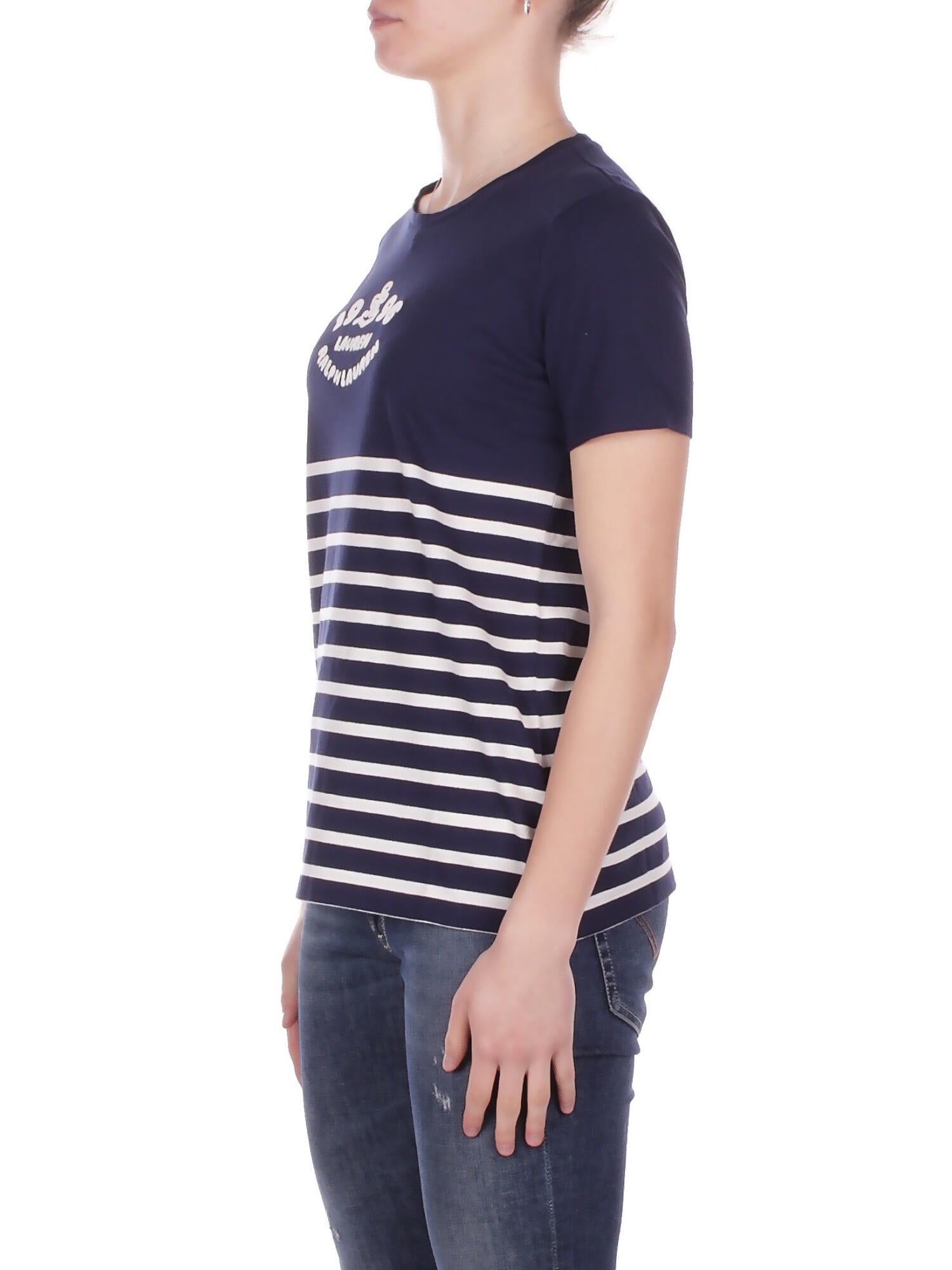 RALPH LAUREN Donna T-shirt 200B21056 001 Knit t-shirt Blu panna