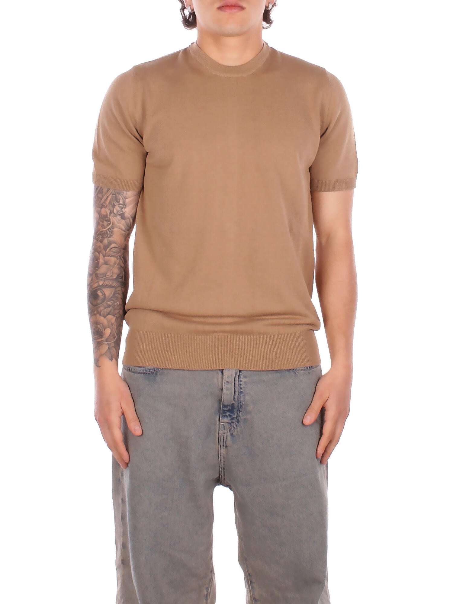 ALPHA STUDIO Uomo Maglia AU5040C 1014 Girocollo m\m Safari