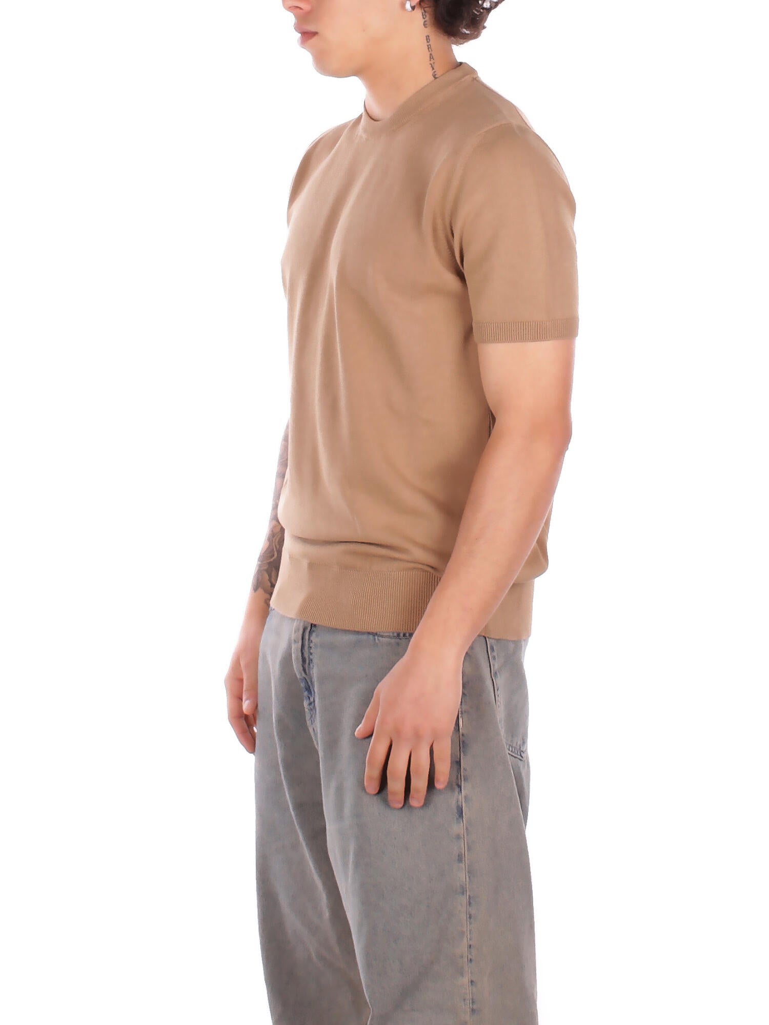 ALPHA STUDIO Uomo Maglia AU5040C 1014 Girocollo m\m Safari