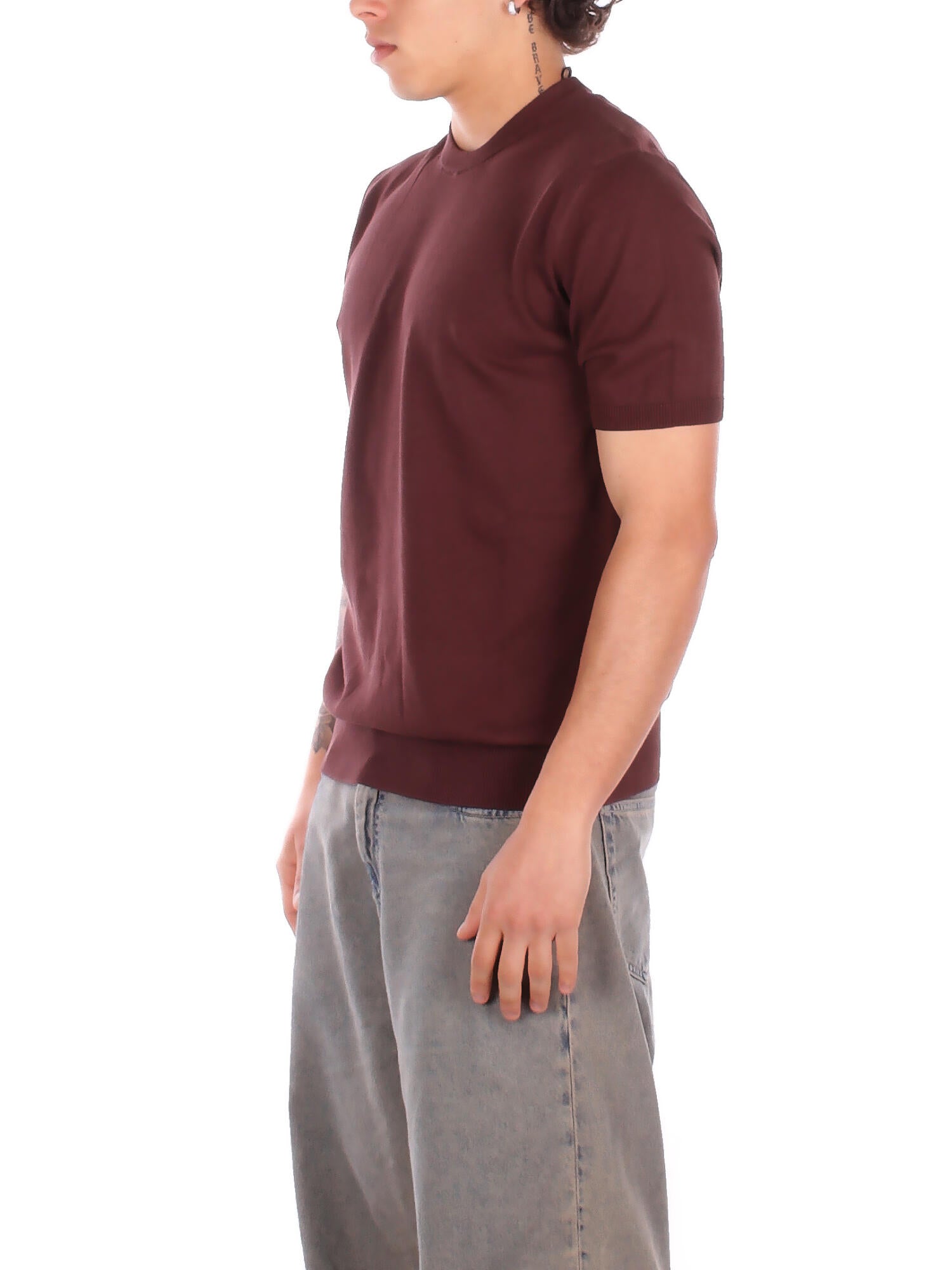 ALPHA STUDIO Uomo Maglia AU5040C 1009 Girocollo m\m Cioccolato
