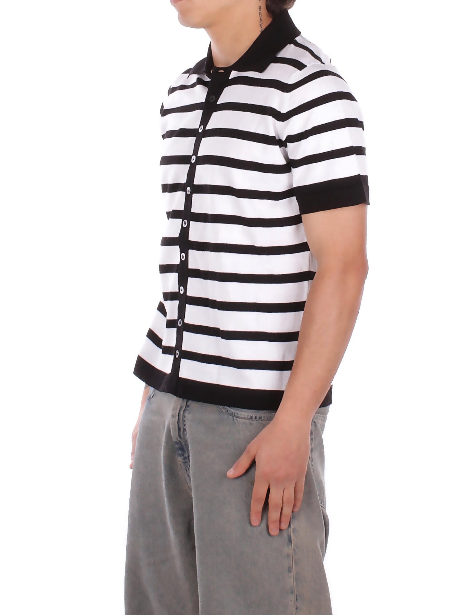 ALPHA STUDIO Uomo Camicia AU5132L 1020 Camicia m\m Nero bianco