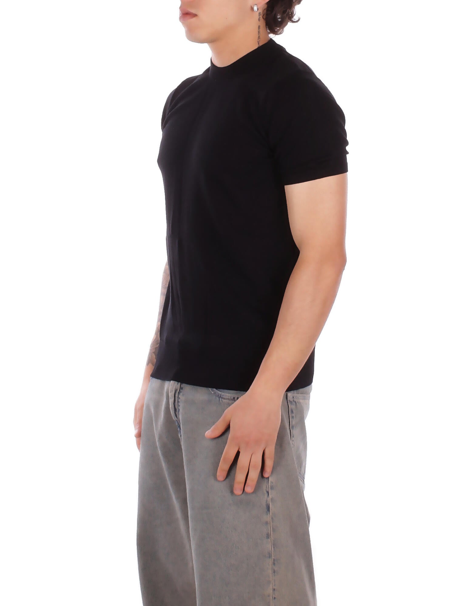 ALPHA STUDIO Uomo Maglia AU5040C 1002 Girocollo m\m Nero