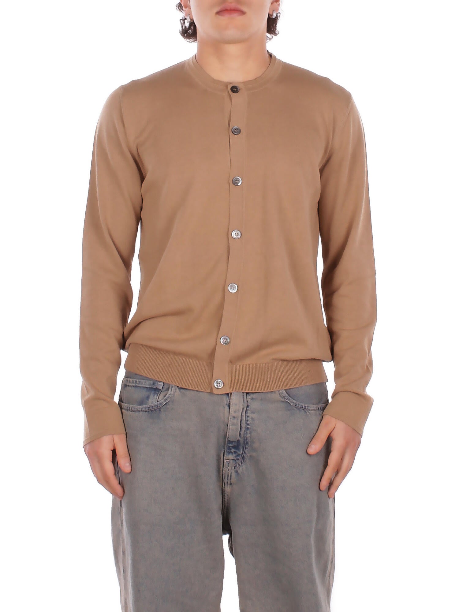 ALPHA STUDIO Uomo Maglia AU5053E 1014 Coreana regular fit Safari