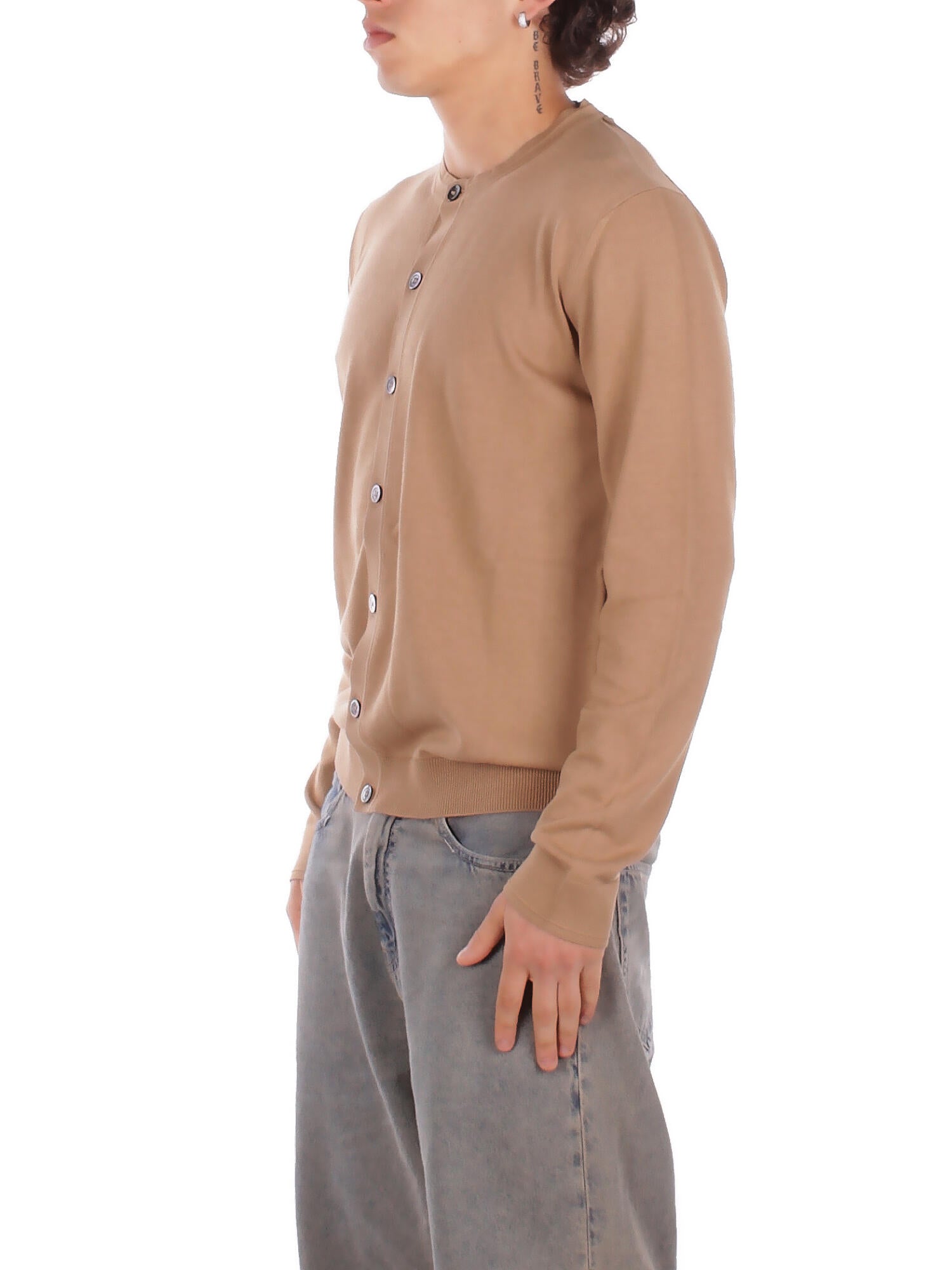ALPHA STUDIO Uomo Maglia AU5053E 1014 Coreana regular fit Safari