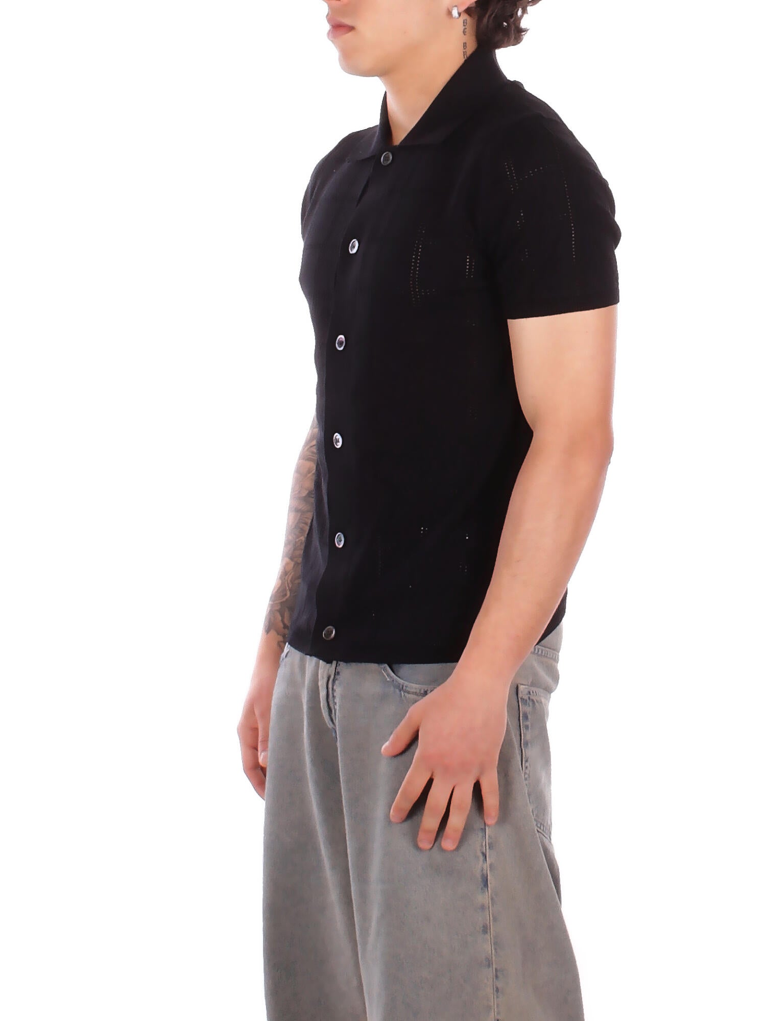 ALPHA STUDIO Uomo Camicia AU5140L 1002 Camicia m\m Nero