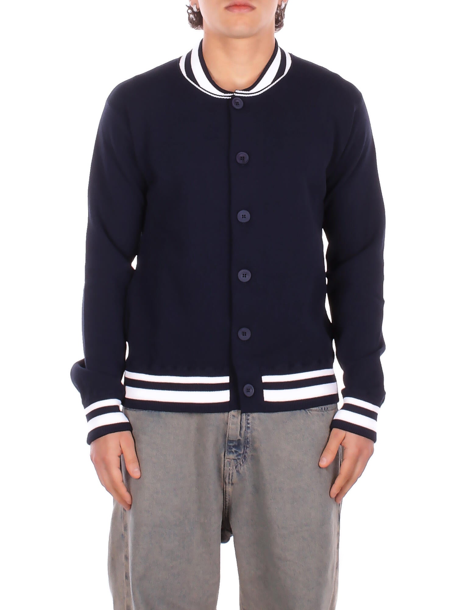 ALPHA STUDIO Uomo Giubbotto AU5220N 1028 Bomber Blu bianco