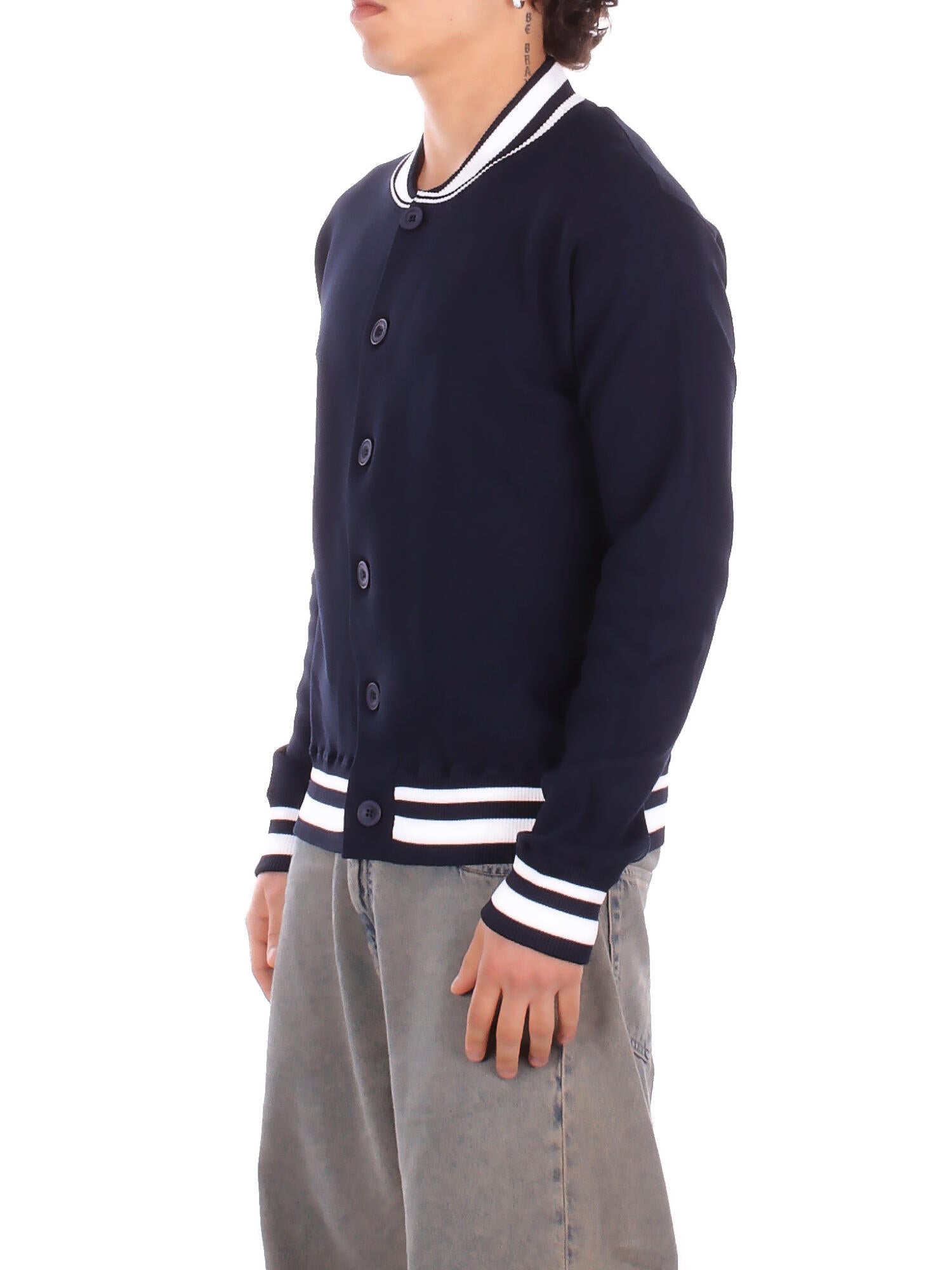 ALPHA STUDIO Uomo Giubbotto AU5220N 1028 Bomber Blu bianco