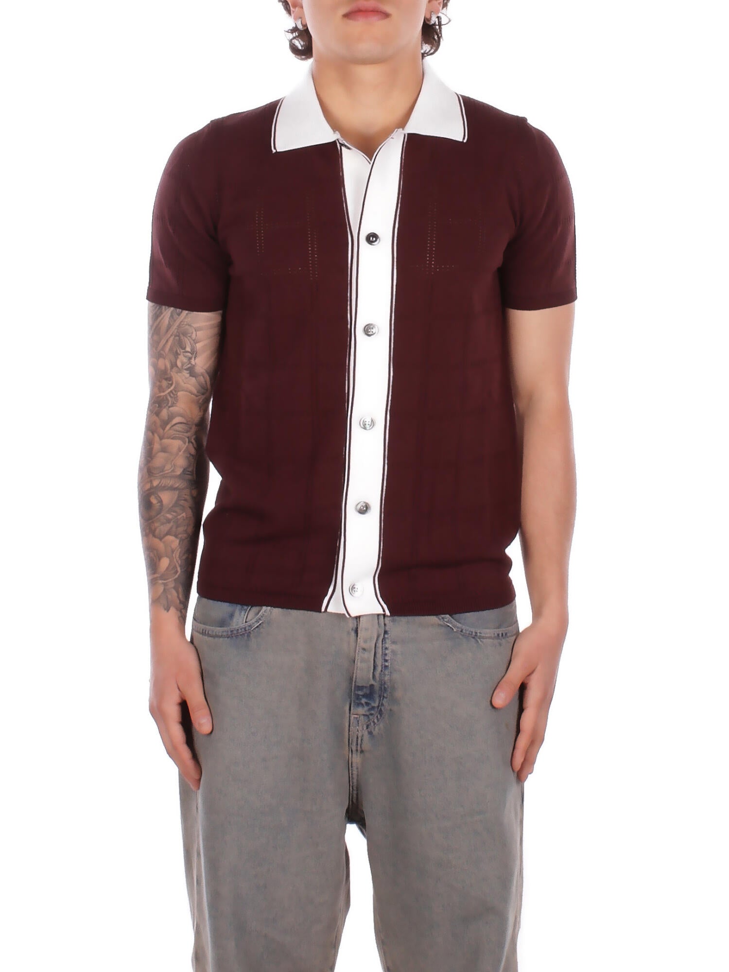 ALPHA STUDIO Uomo Camicia AU5140L 1009 Camicia m\m Cioccolato