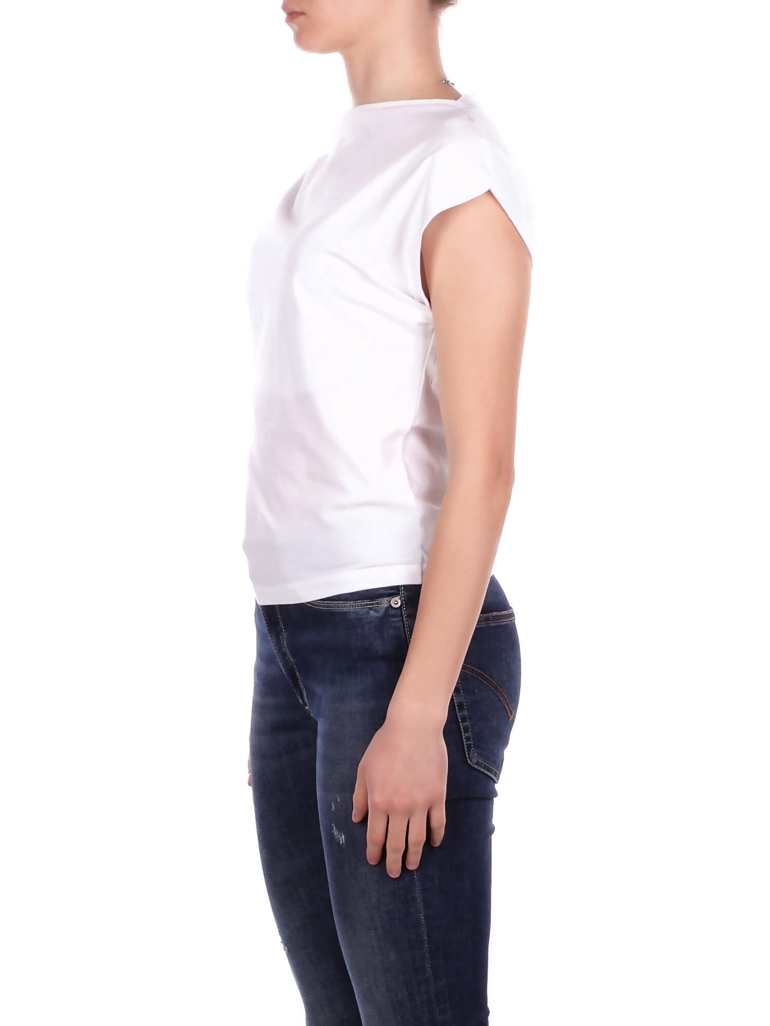 ALPHA STUDIO Donna Maglia AD6430C 2000 Collo asimettrico c\coulisse Bianco