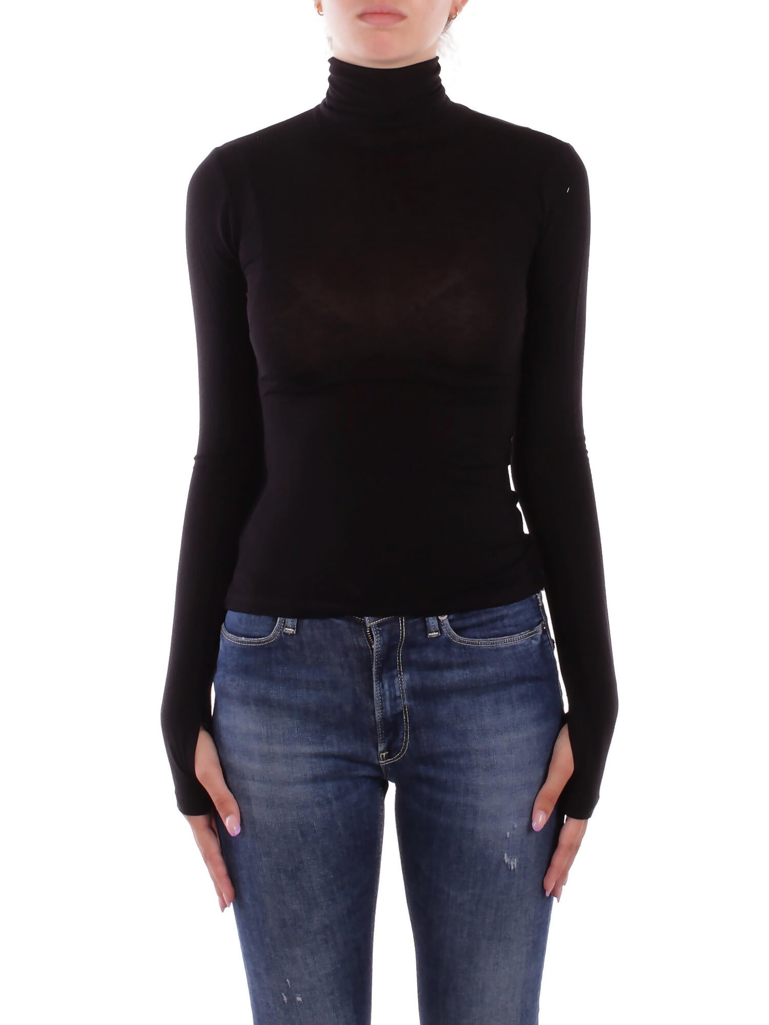 KOSTUMN1Â° Donna Maglia KI2505 NERO Lupetto manica lunga Nero