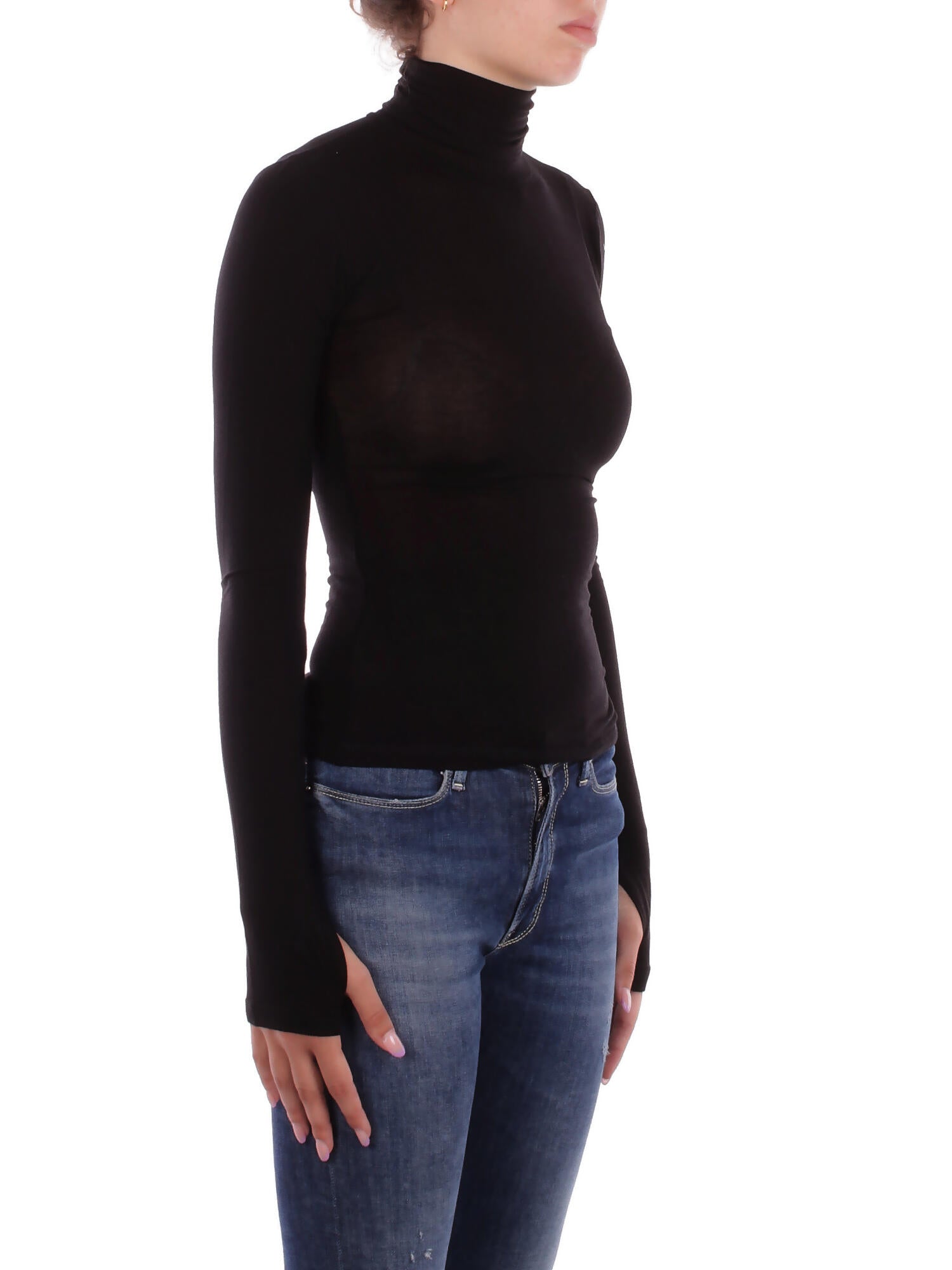 KOSTUMN1Â° Donna Maglia KI2505 NERO Lupetto manica lunga Nero