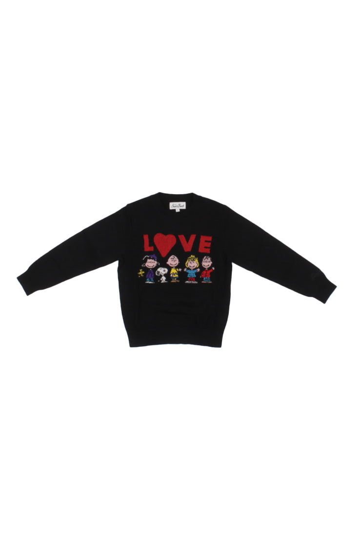 MC2 SAINT BARTH Bambina Maglia PRC0001 00447I 00L Princess peanuts love Nero