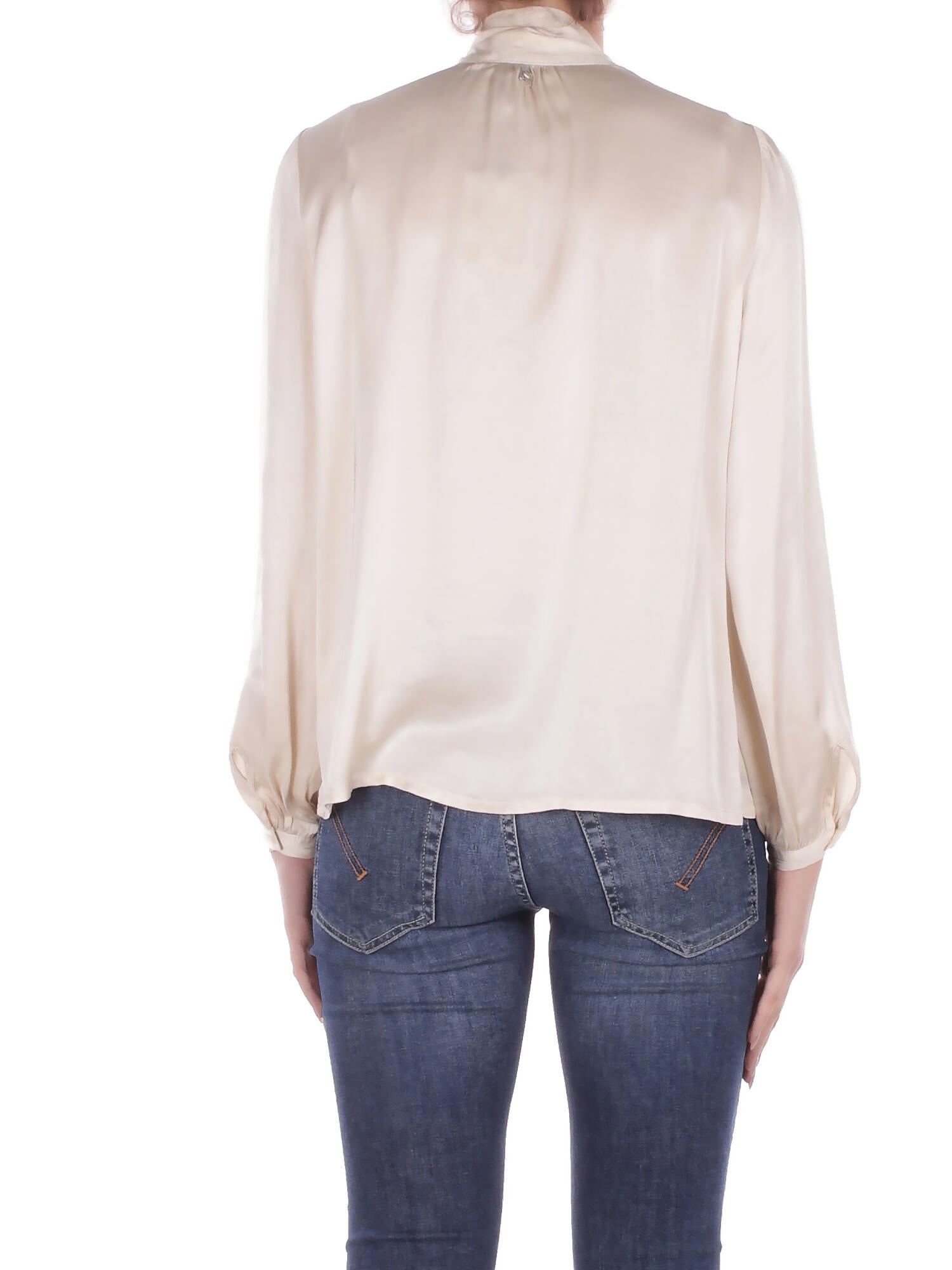 MANILA GRACE Donna Blusa C037VU MA649 Blusa con fusciacca Vanilla