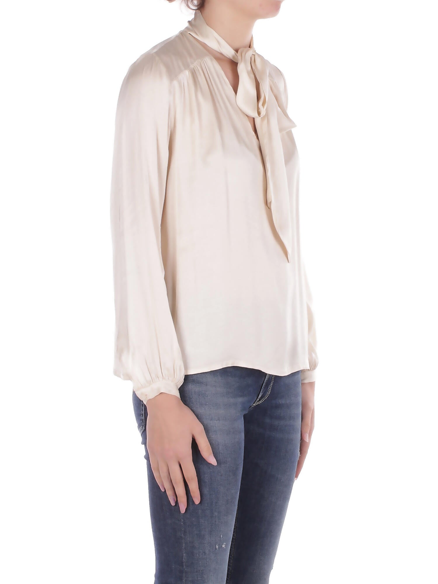 MANILA GRACE Donna Blusa C037VU MA649 Blusa con fusciacca Vanilla