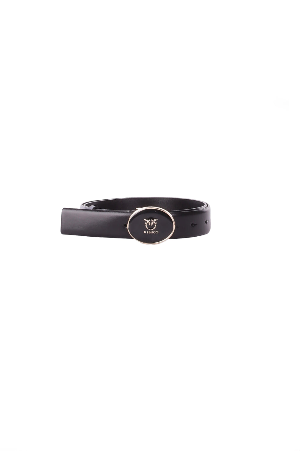 PINKO Donna Cintura 105478 A2QL Z99L Round enamel h2,8 belt vit Nero gold
