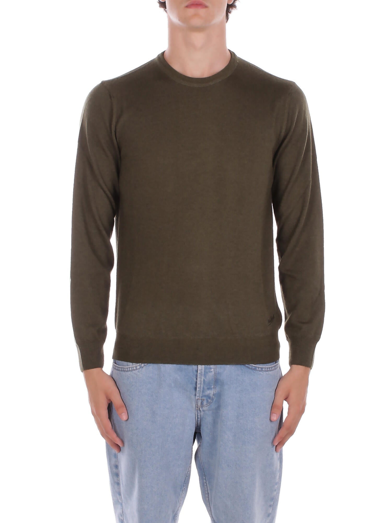 WOOLRICH Uomo Maglia CFWOKN0277MRUF0775 6006 Gd knitted crewneck Green