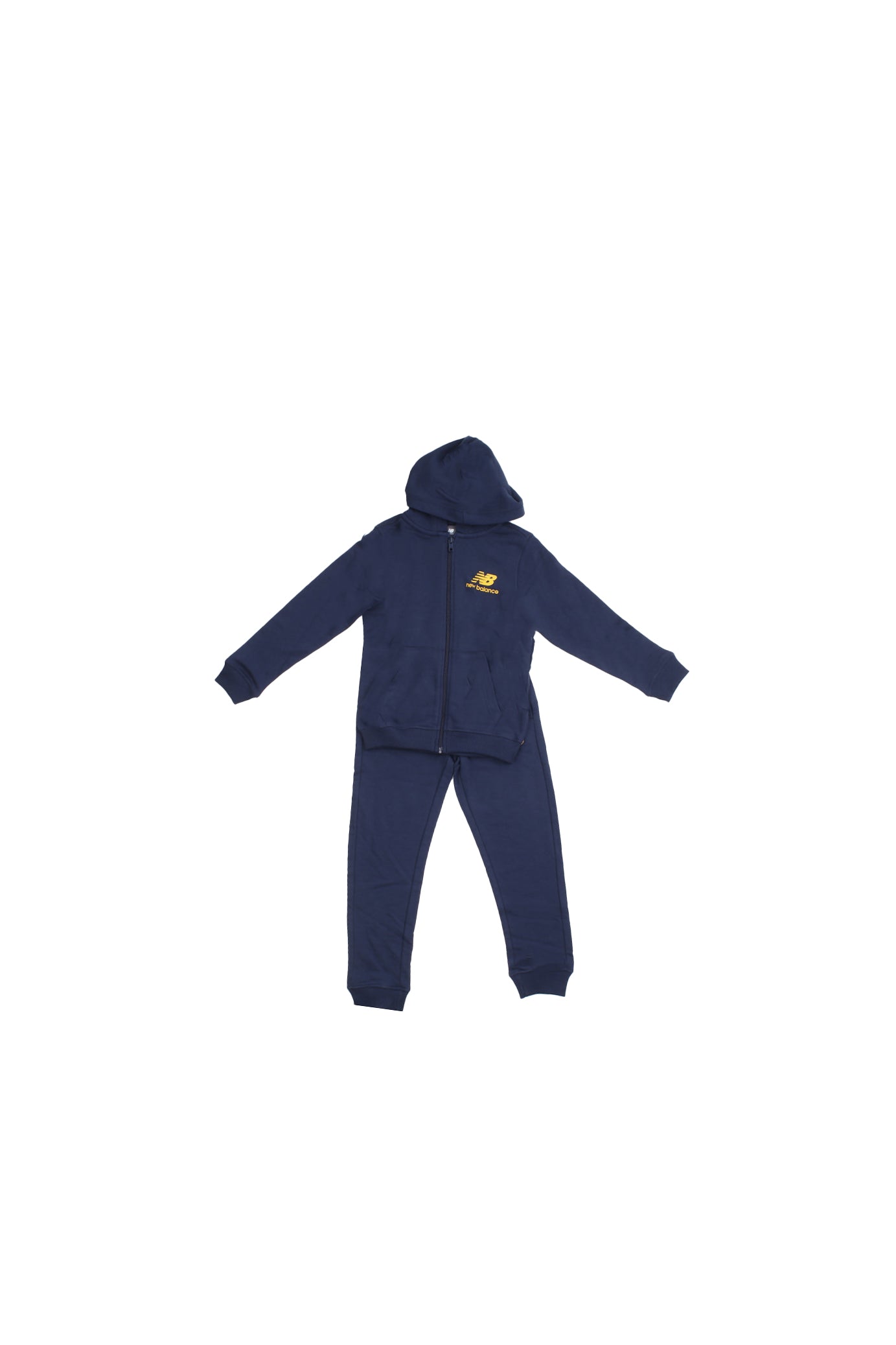 NEW BALANCE Bambino Tuta LAKB0323 NNY Nb stacked logo zi p thru hood Blu