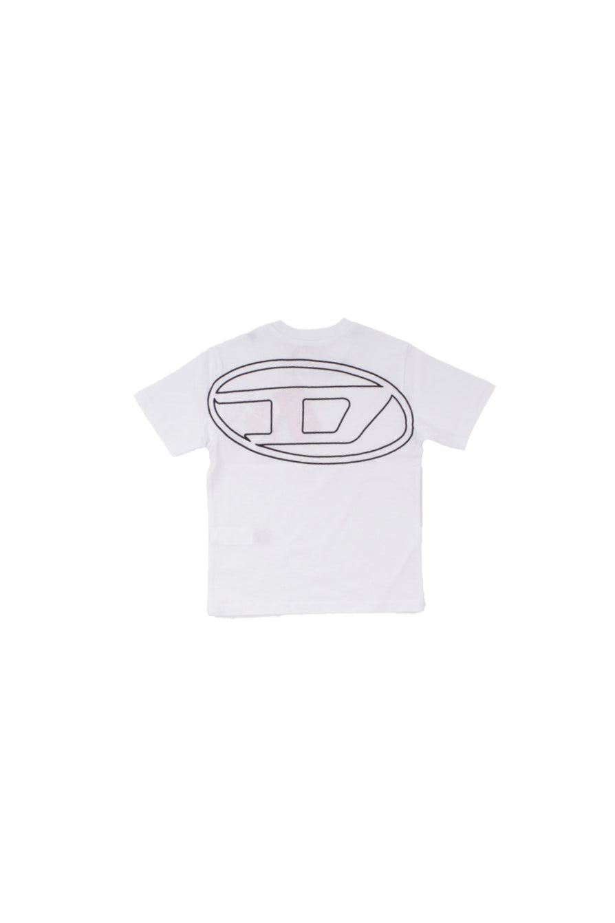 DIESEL Bambino T-shirt J02276-0HGAM K100 Tboggymegovald over Bianco