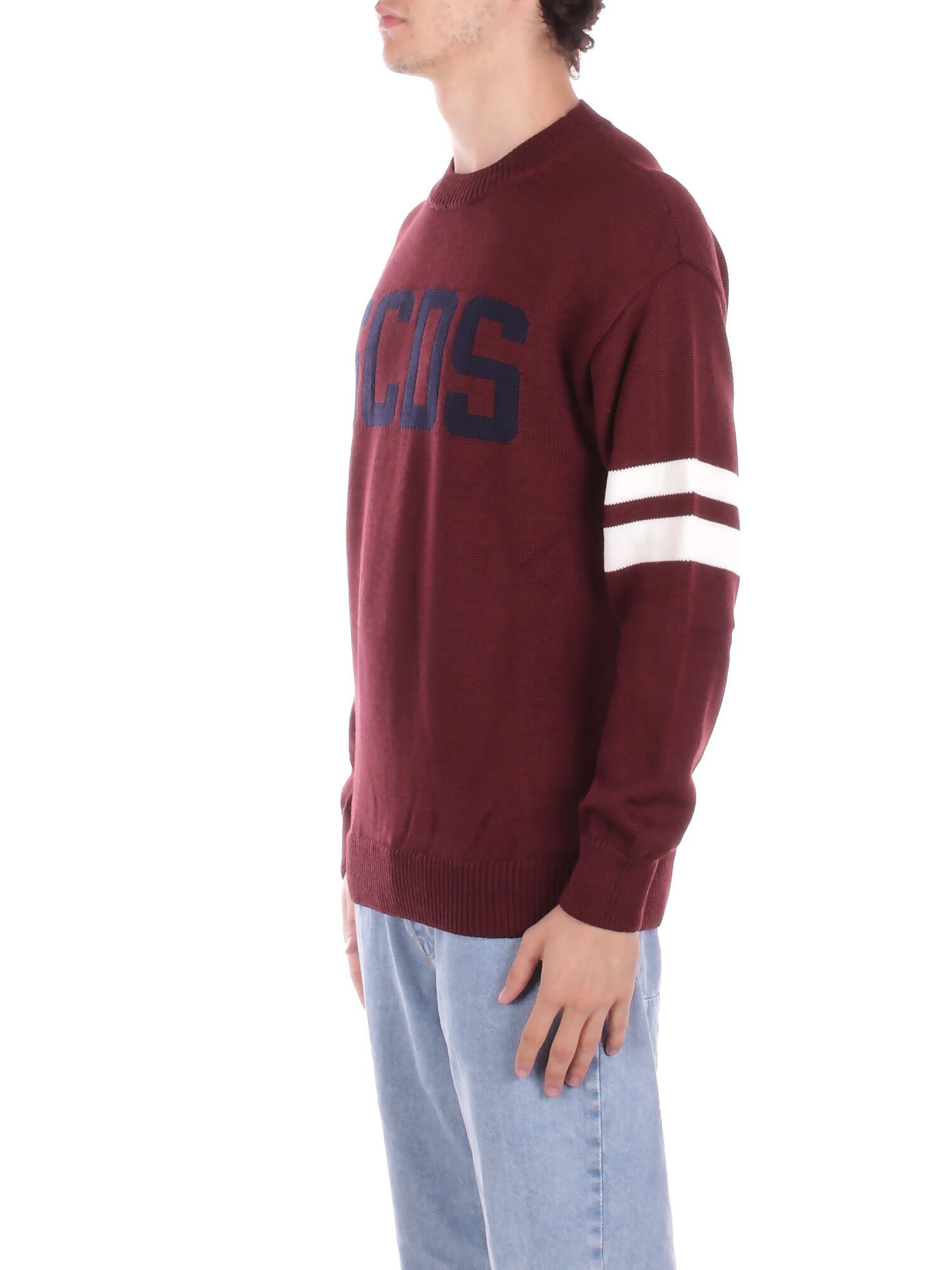 GCDS Uomo Maglia B2XM1506I5 49 Logo reg sweater Burgundi