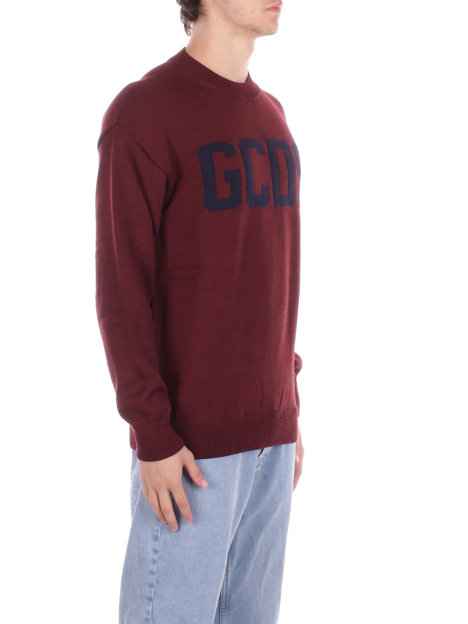 GCDS Uomo Maglia B2XM1506I5 49 Logo reg sweater Burgundi