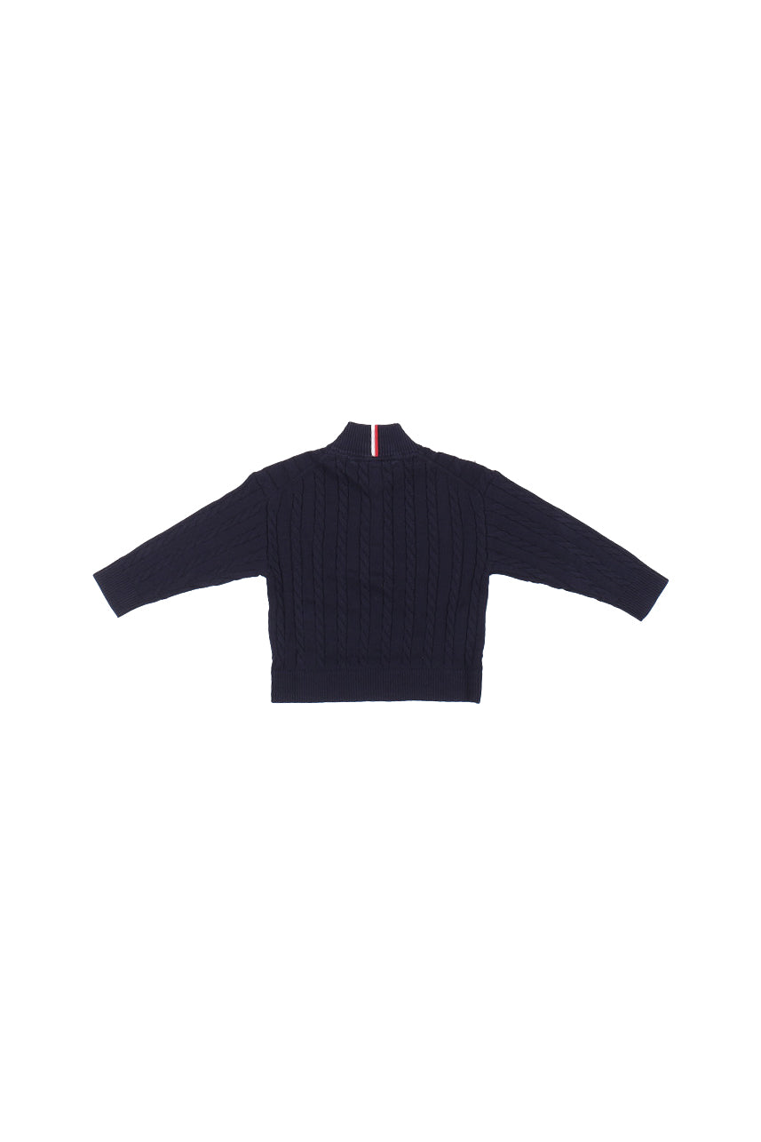 TOMMY HILFIGER Bambino Maglia KB0KB09971 C1G## Cotton cable half zip sweater Blu