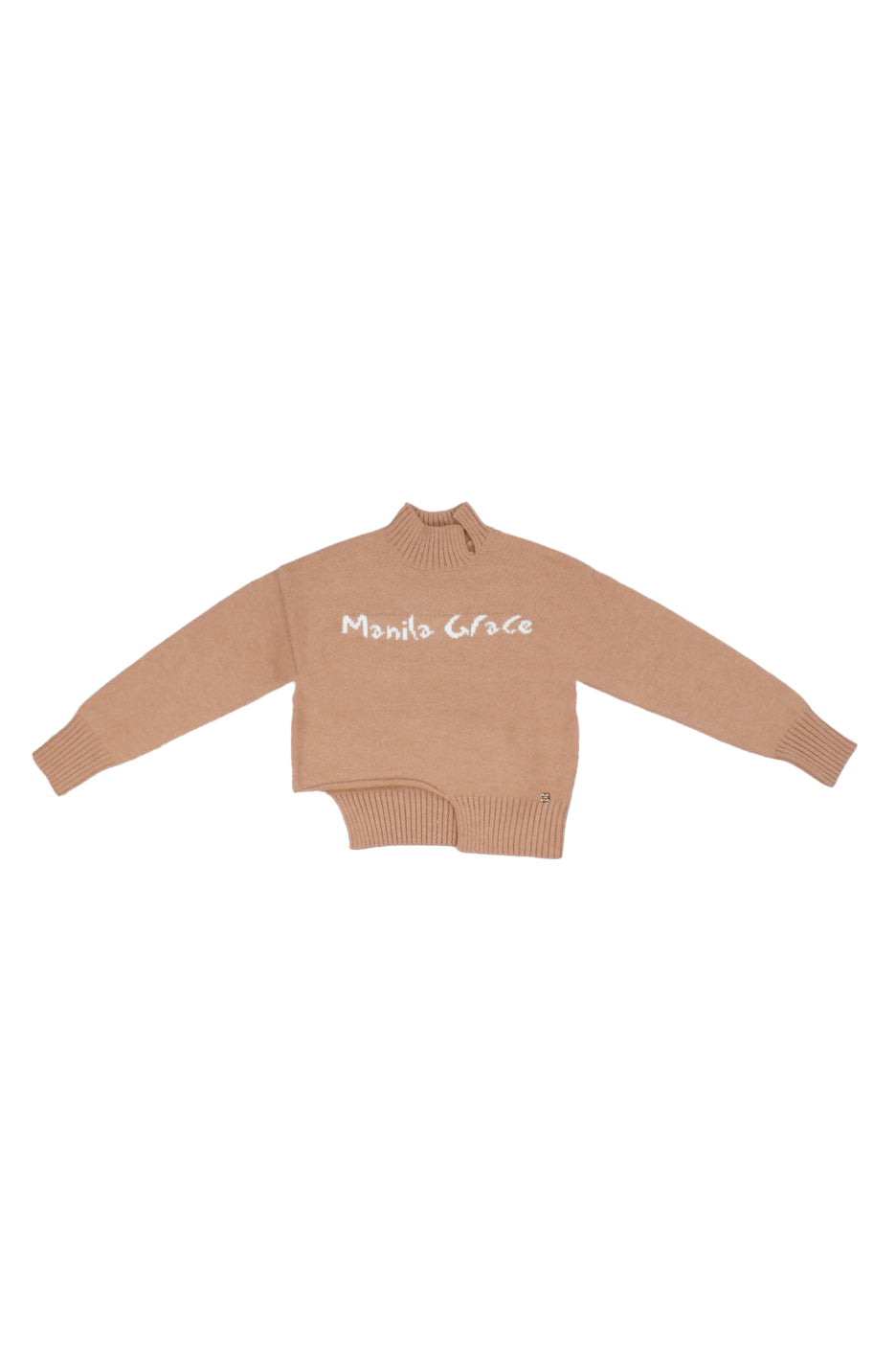 MANILA GRACE Bambina Maglia M2879W25 MA565 Collo alto Caramello