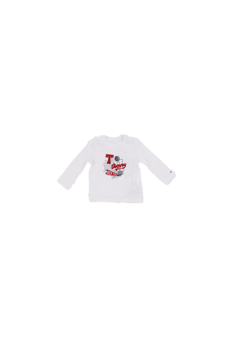 TOMMY HILFIGER Bambino T-shirt KN0KN02059 YBR Varsity graphic tee ls White