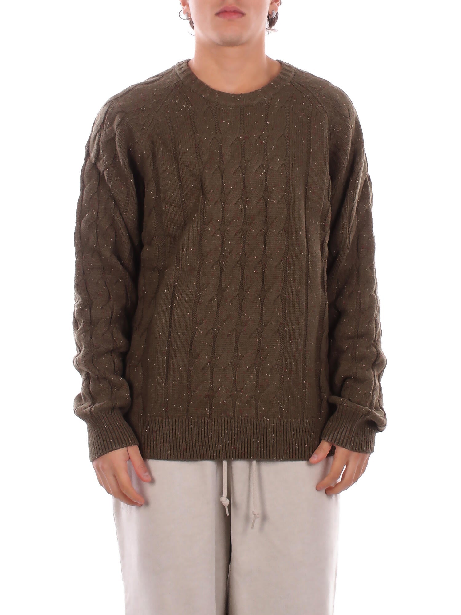 DICKIES Uomo Maglia DK0A87OR MGR1 Vanleer cable sweater Militare