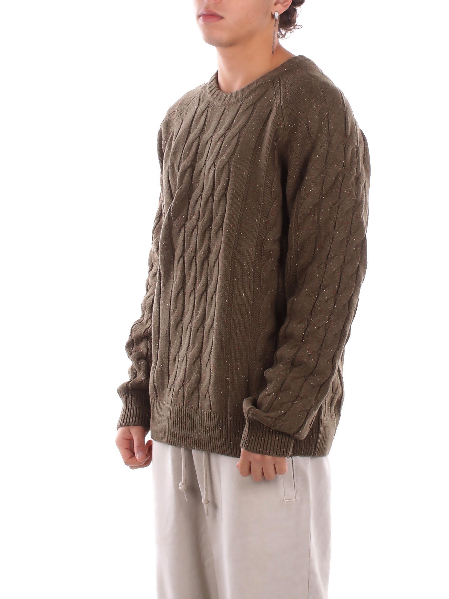 DICKIES Uomo Maglia DK0A87OR MGR1 Vanleer cable sweater Militare