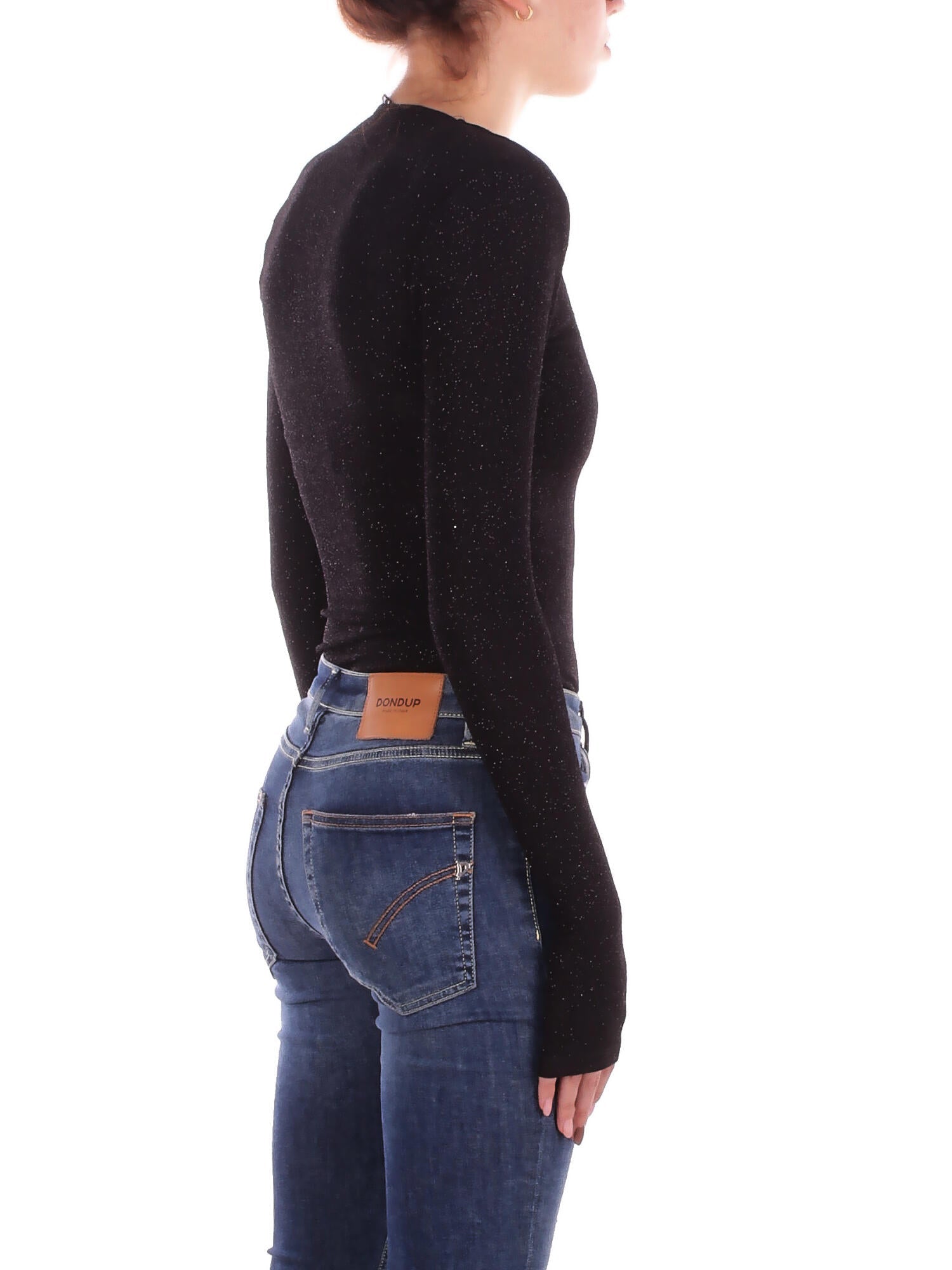 KOSTUMN1Â° Donna Body KI2585 NERO Body scollo v glitter Nero