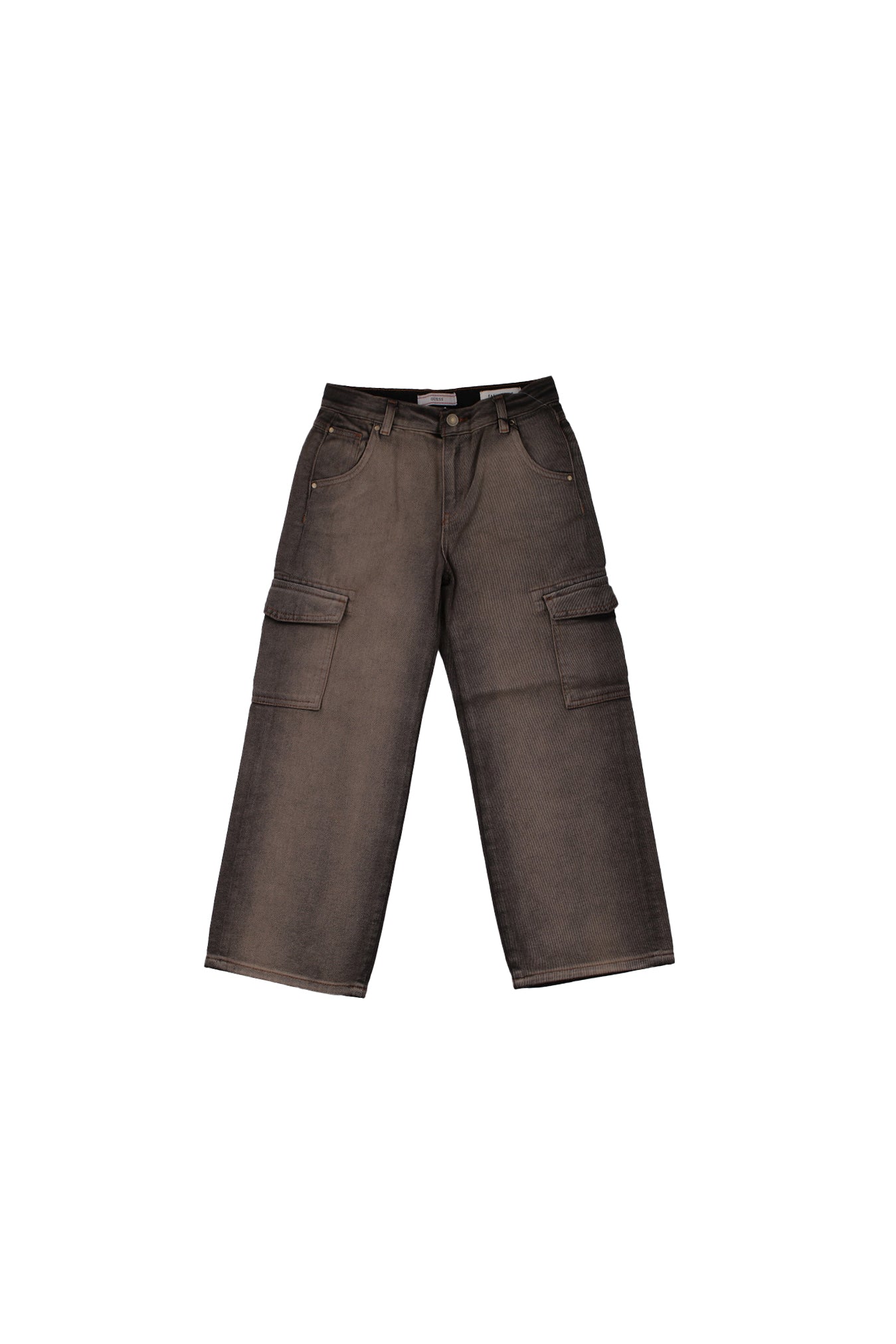GUESS Bambina Pantalone J5RA13 D5J40 ITWA Blk overdye rgd dnm wide cargo Vintage denim