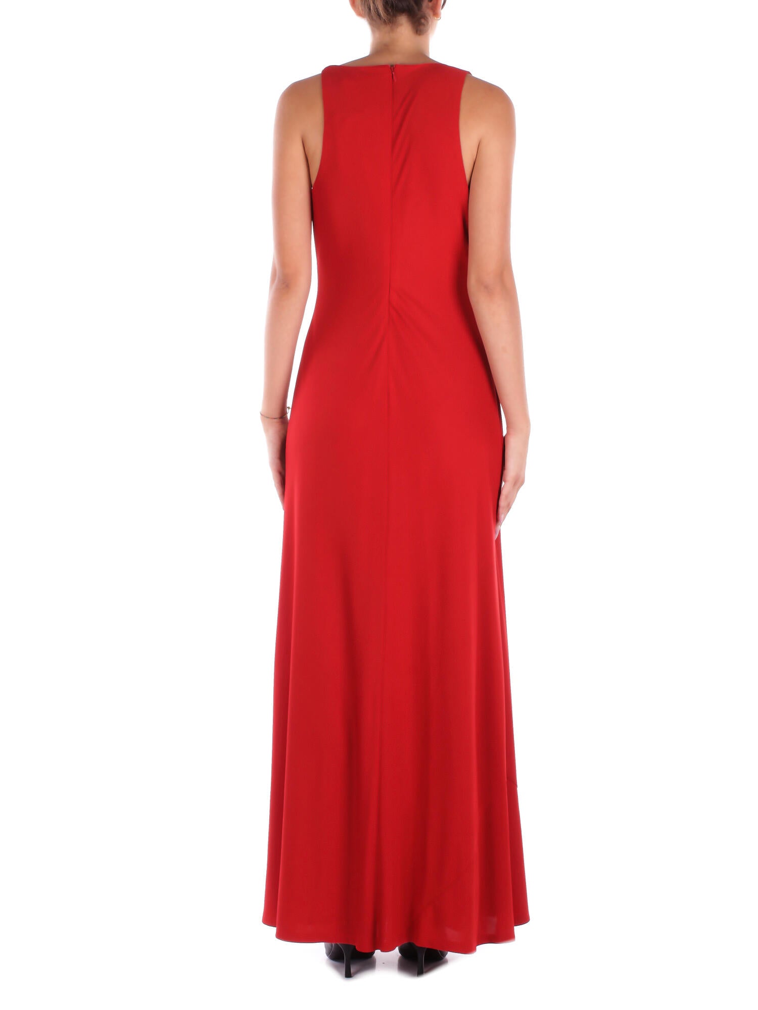 RALPH LAUREN Donna Abito 253971057 002 Elkanah-sleeveless-gown red