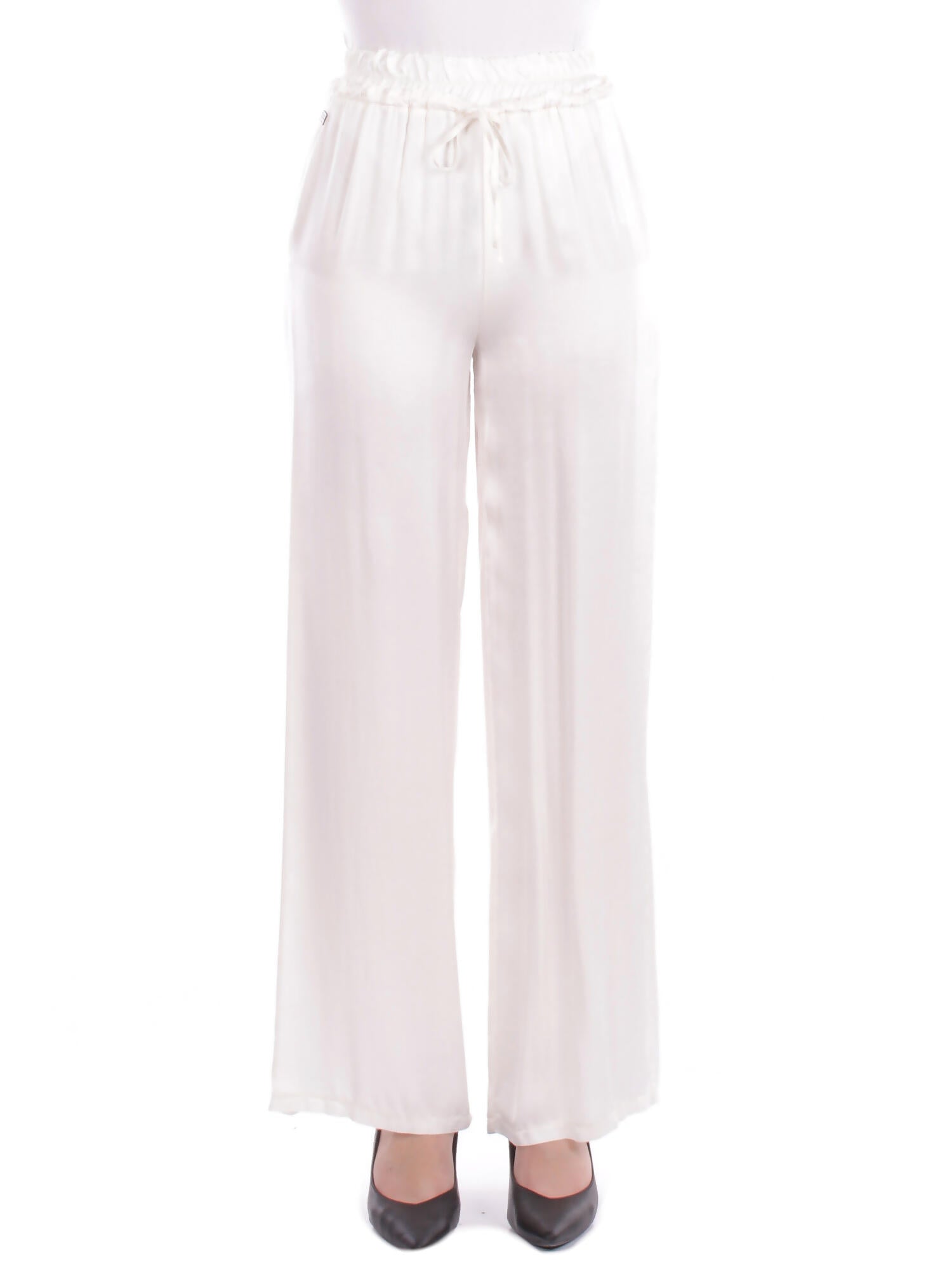 MANILA GRACE Donna Pantalone P052VU MA043 Pantalone doppio fas Off white