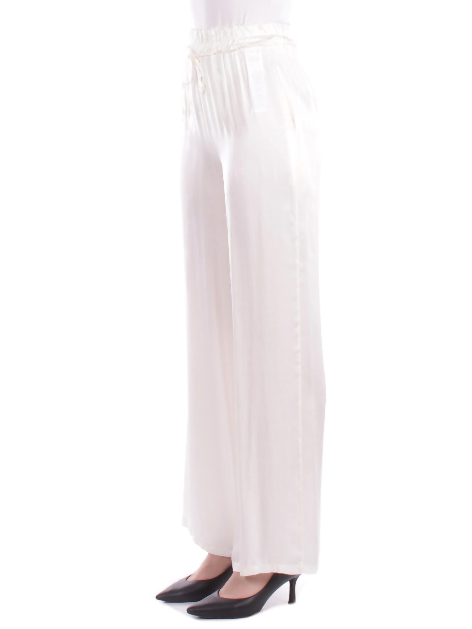 MANILA GRACE Donna Pantalone P052VU MA043 Pantalone doppio fas Off white