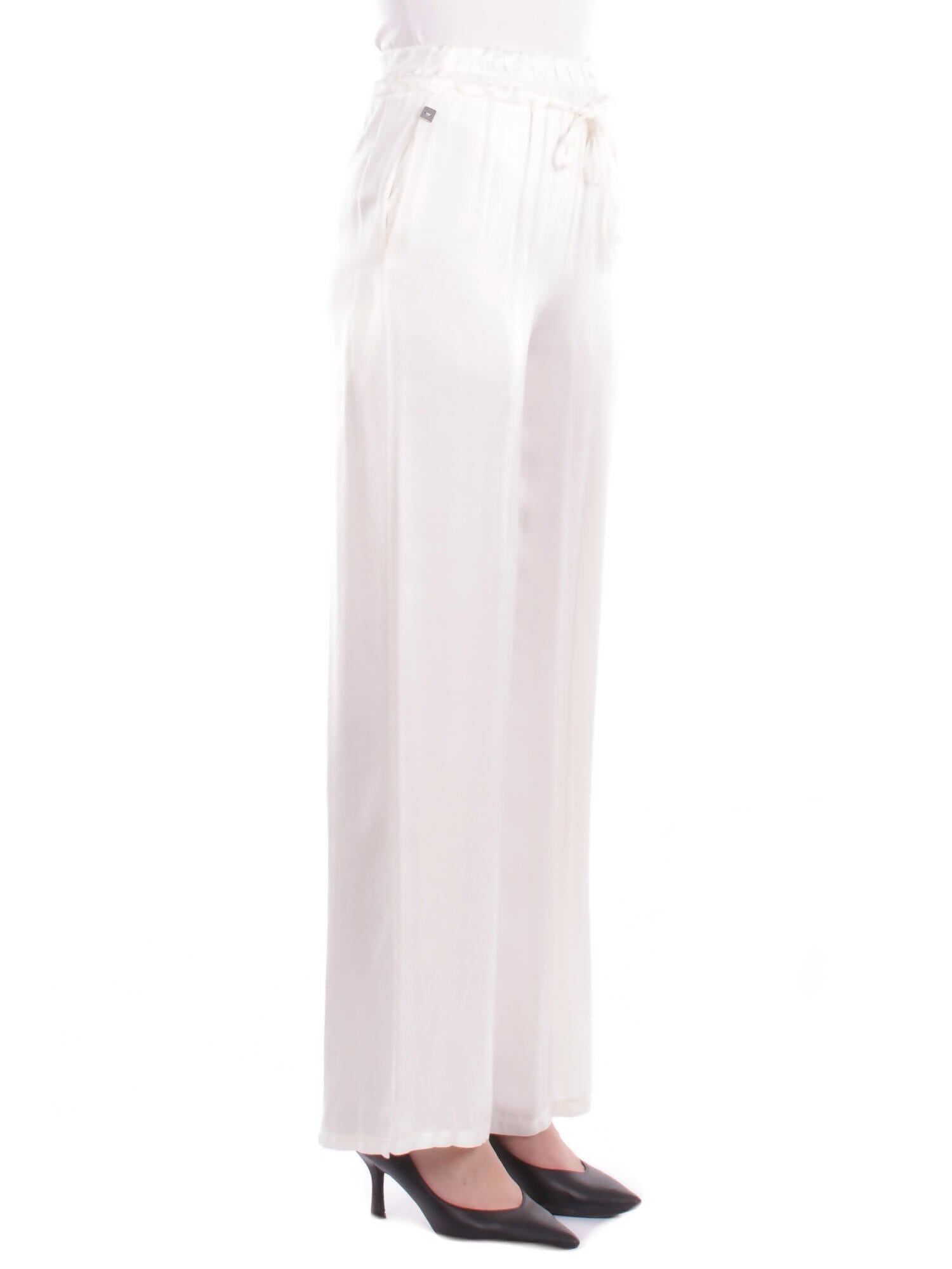 MANILA GRACE Donna Pantalone P052VU MA043 Pantalone doppio fas Off white