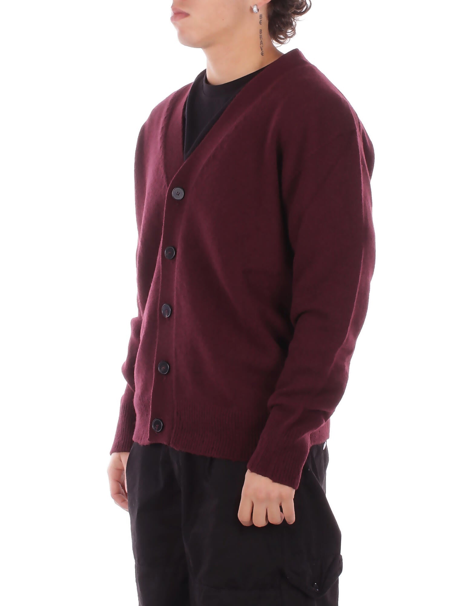 AMARANTO Uomo Maglia B9F0116 FU39 Knitwear Melanzana