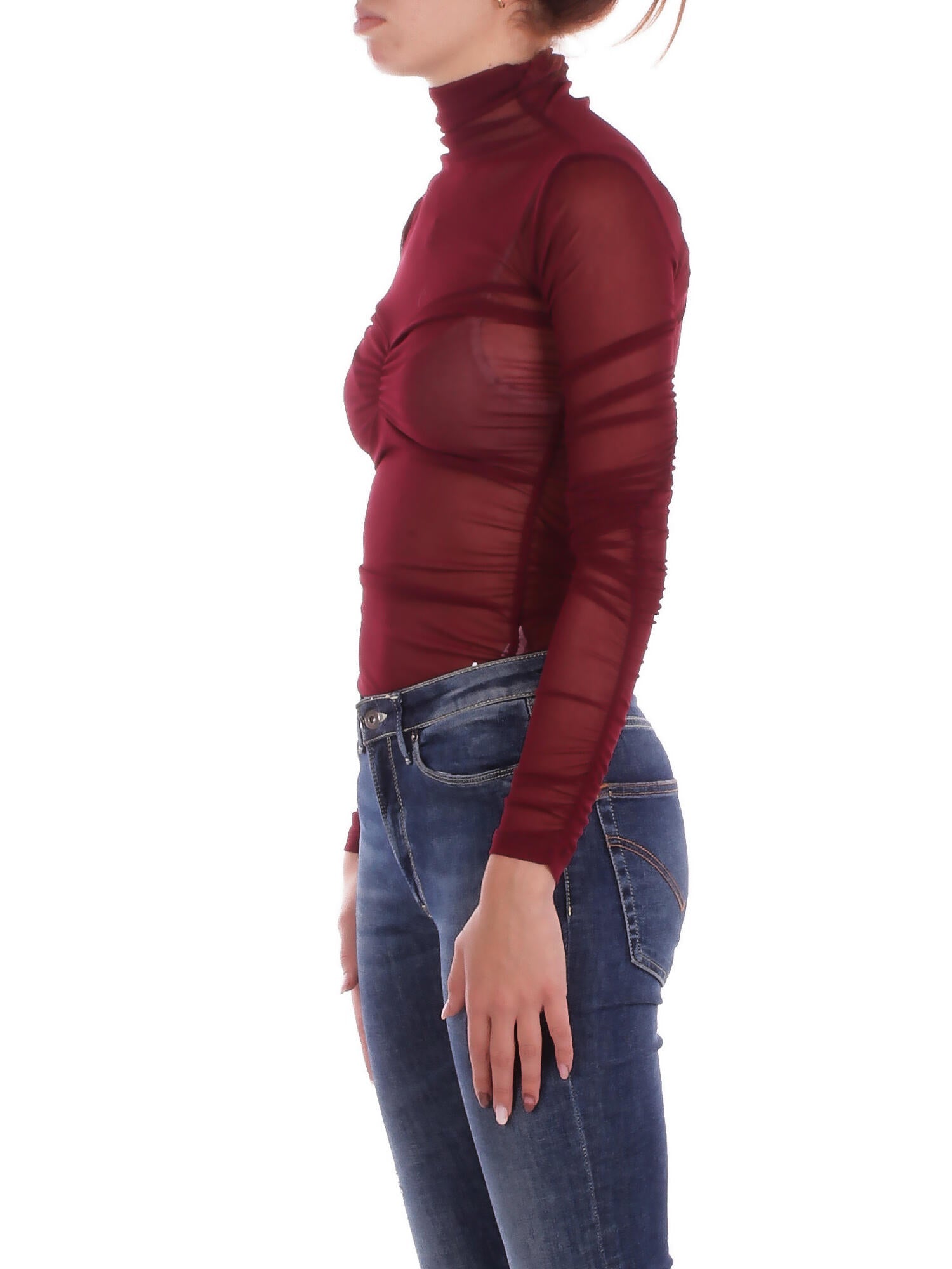 KOSTUMN1Â° Donna Body KI25128 BORDEAUX Body in tulle Bordeaux