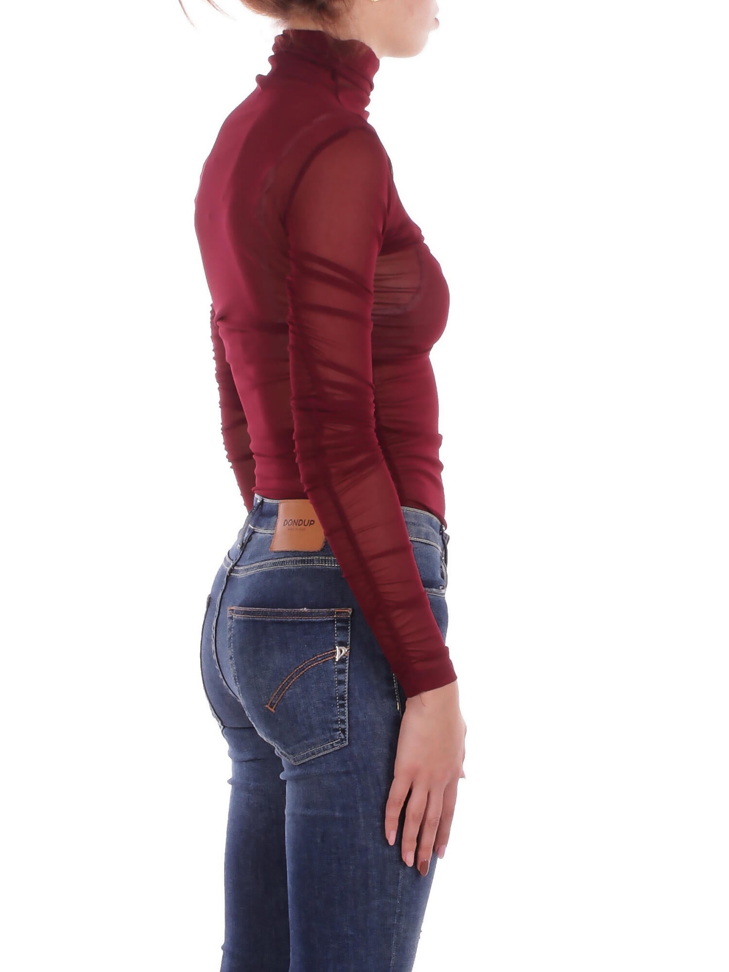 KOSTUMN1Â° Donna Body KI25128 BORDEAUX Body in tulle Bordeaux