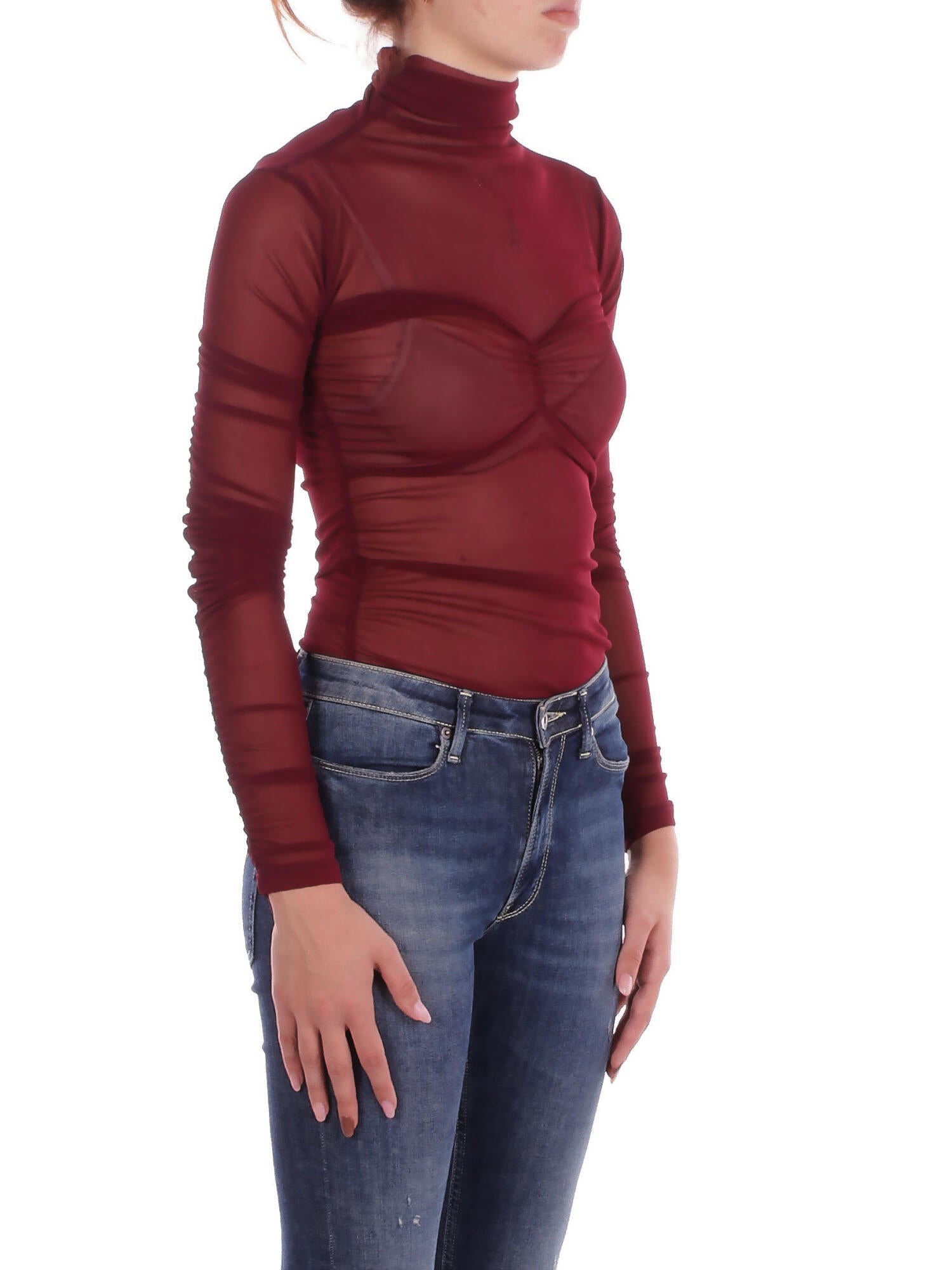 KOSTUMN1Â° Donna Body KI25128 BORDEAUX Body in tulle Bordeaux